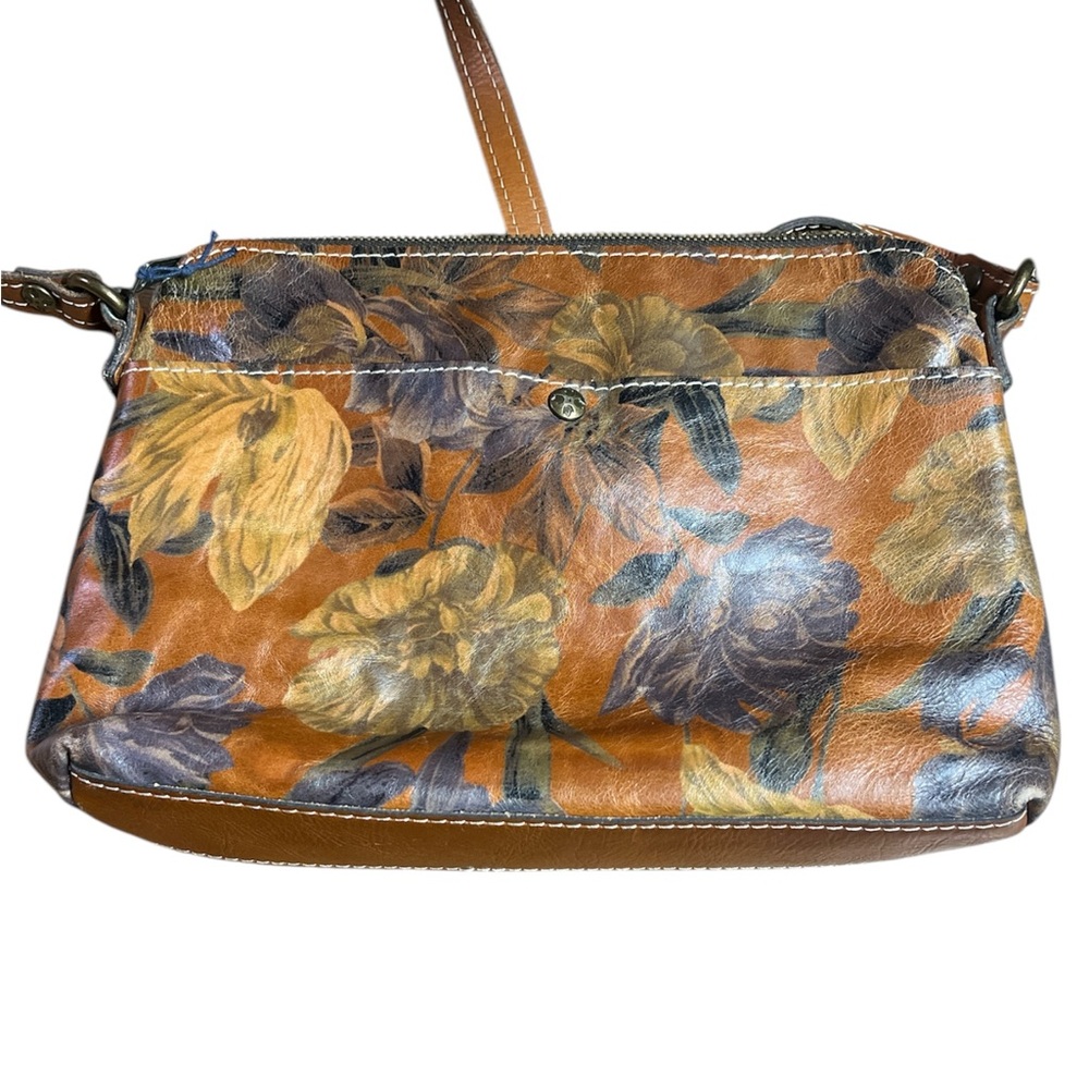 Patricia Nash Fresco Bouquet Avellino Crossbody 100% Italian Leather Floral - Picture 9 of 11